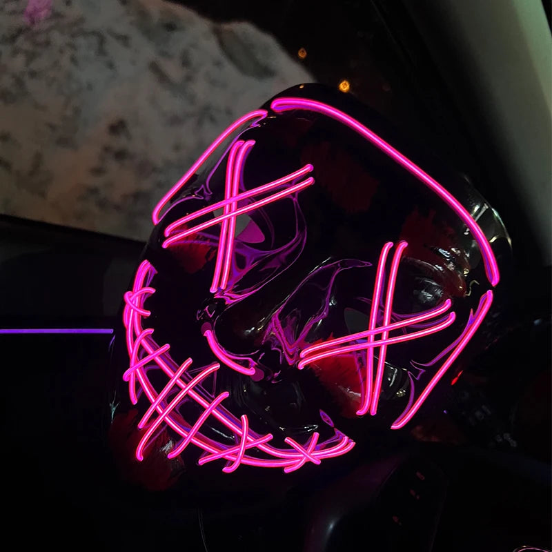 LED Purge Mask — Neon Glow Halloween Costume Mask