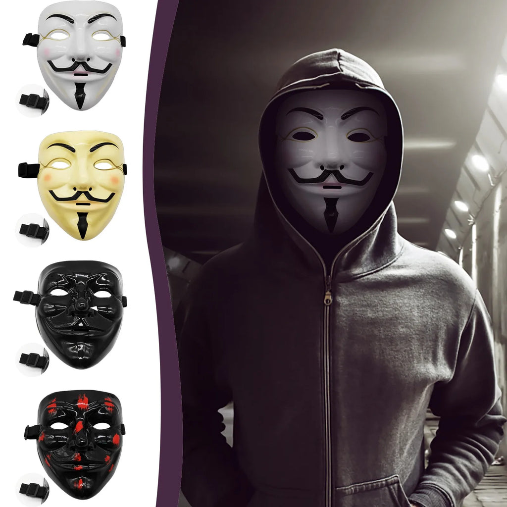 Halloween Masks Hacker Mask Black White V For Vendetta Hackers Cos Mask Halloween Cosplay Party Diy Masks Children Toys Masks