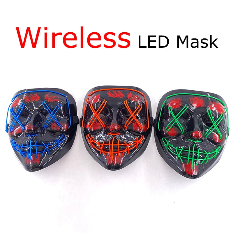 LED Purge Mask — Neon Glow Halloween Costume Mask