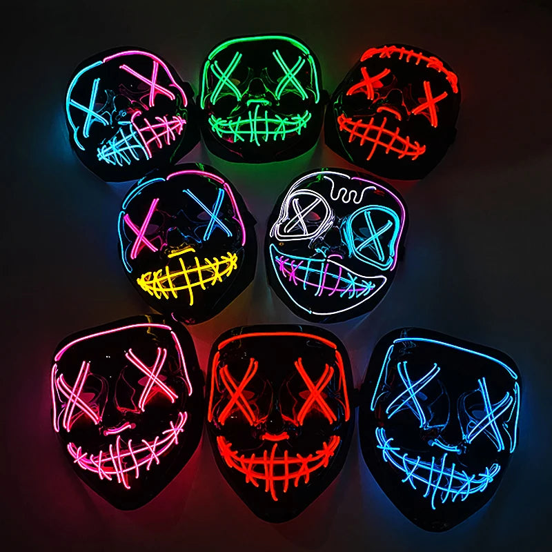 LED Purge Mask — Neon Glow Halloween Costume Mask