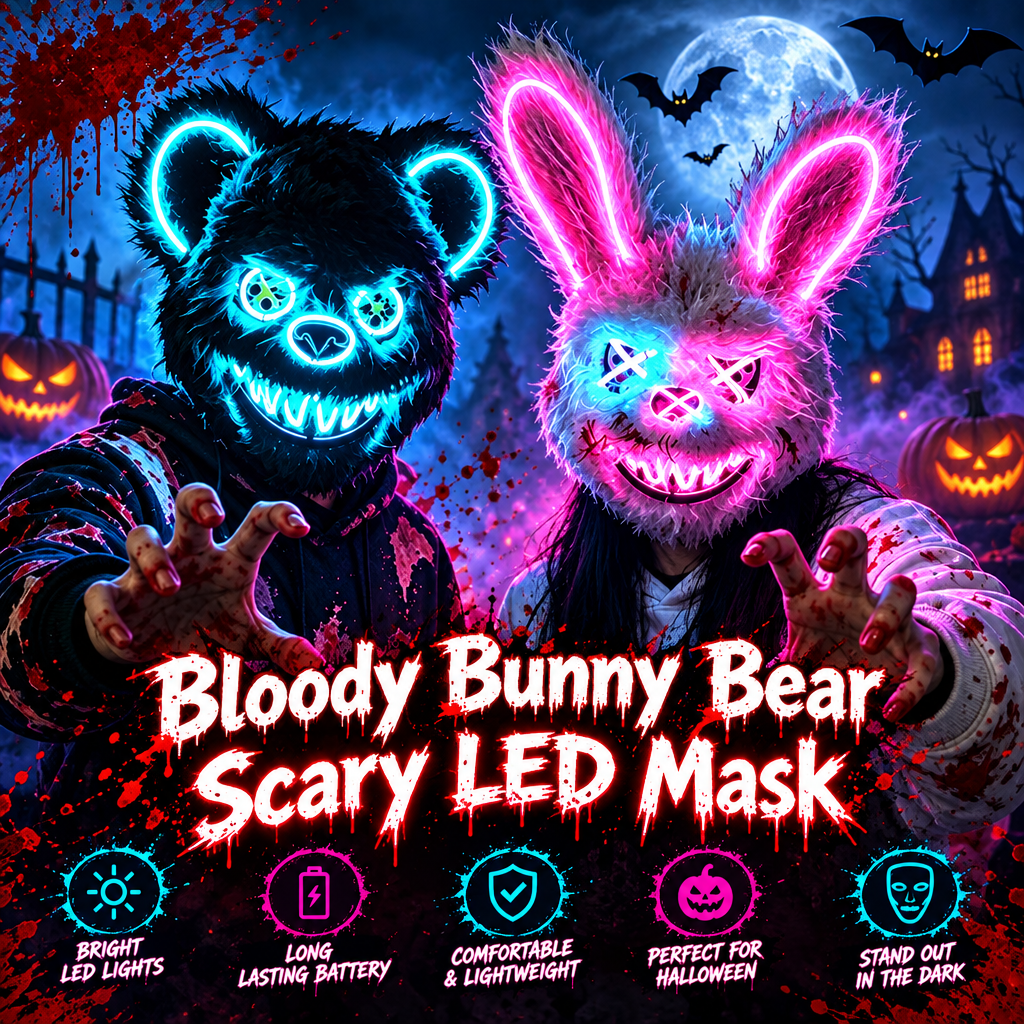 Bloody Bunny Bear LED Mask Ad